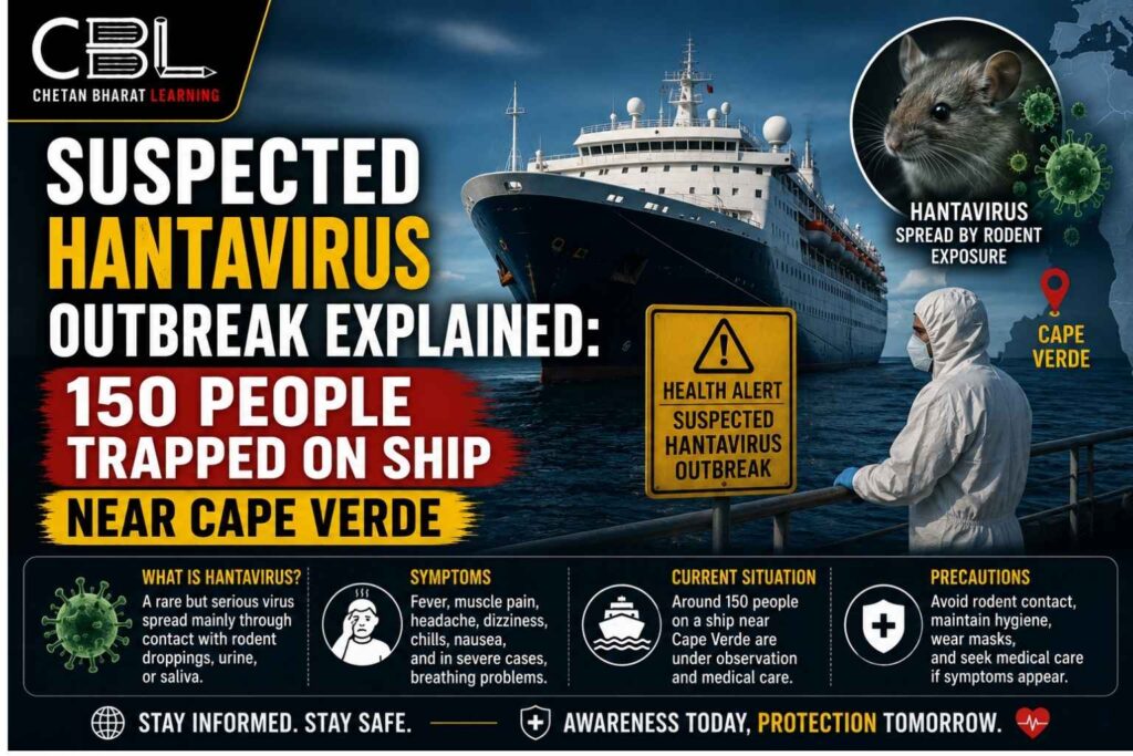 Suspected hantavirus outbreak on ship near Cape Verde with 150 people trapped, highlighting virus spread through rodents and public health alert.