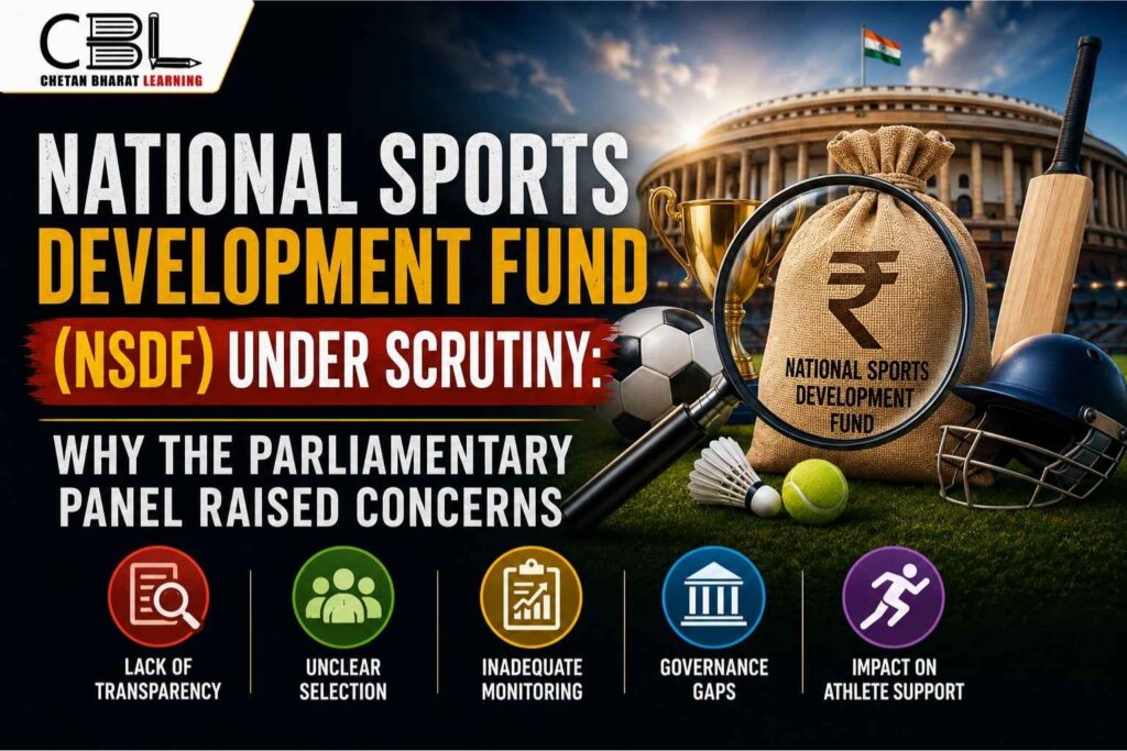 Infographic showing NSDF under scrutiny over transparency and governance concerns raised by a parliamentary panel.