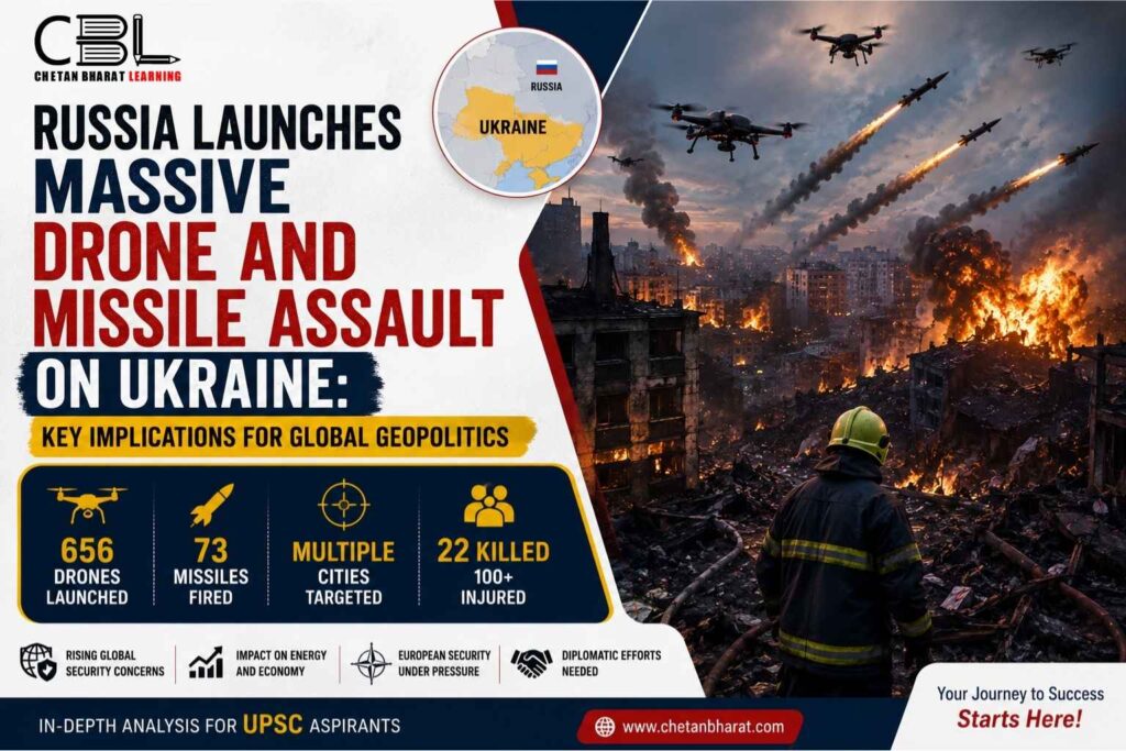 Russia launches a massive drone and missile assault on Ukraine, highlighting key geopolitical implications, European security concerns, and global stability challenges.
