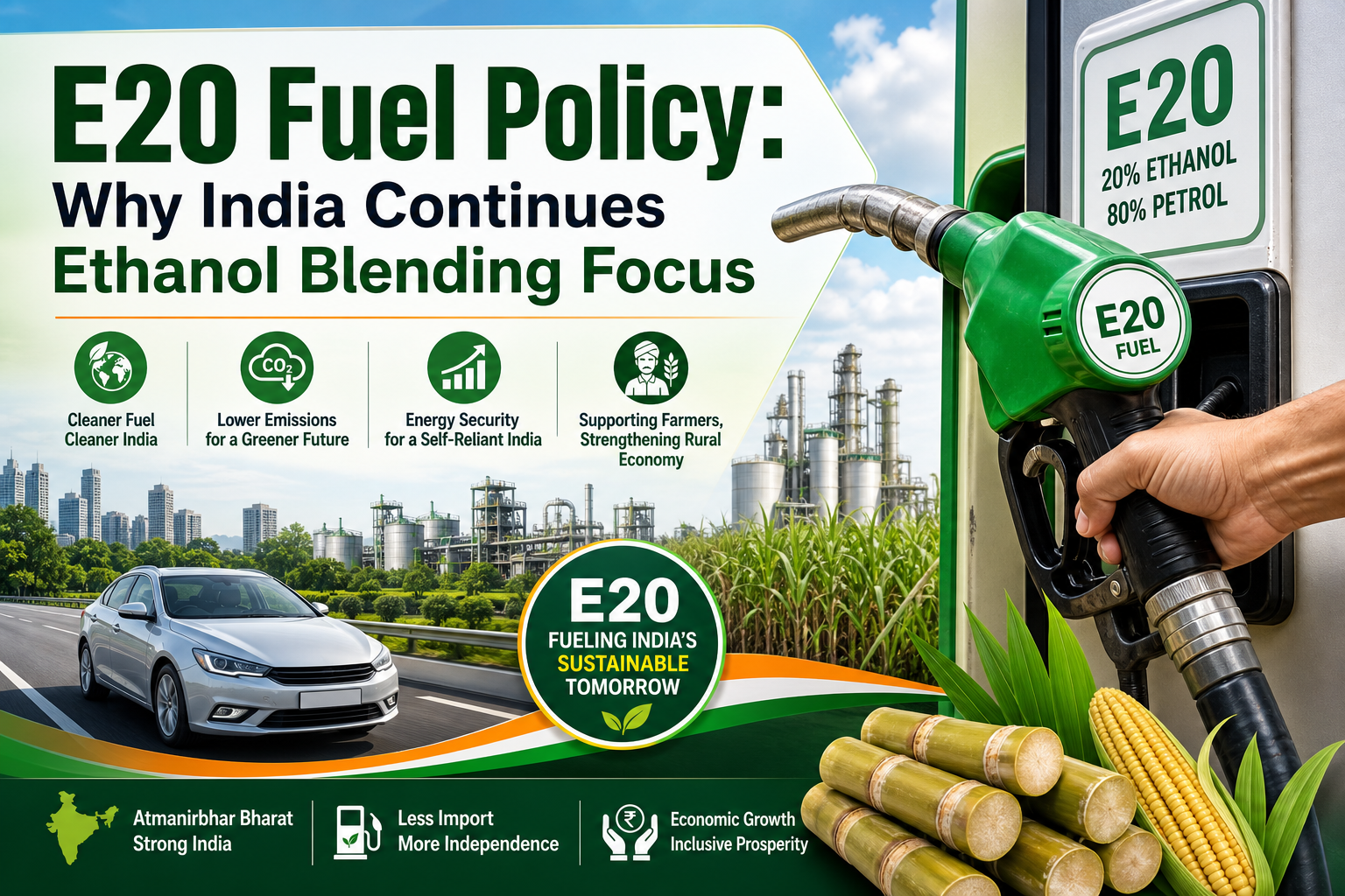 E20 Fuel Policy: Why India Continues Ethanol Blending