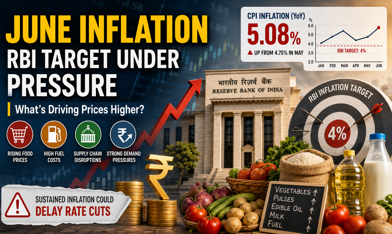 June Inflation: RBI Target Under Pressure
