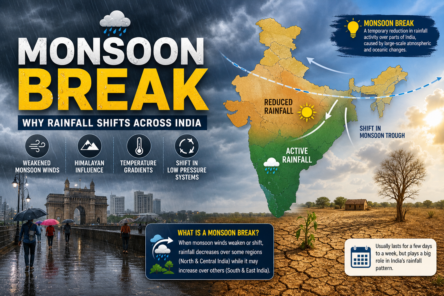 Monsoon Break: Why Rainfall Shifts Across India