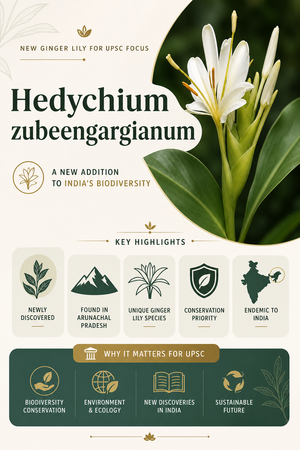 Hedychium zubeengargianum: New Ginger Lily for UPSC