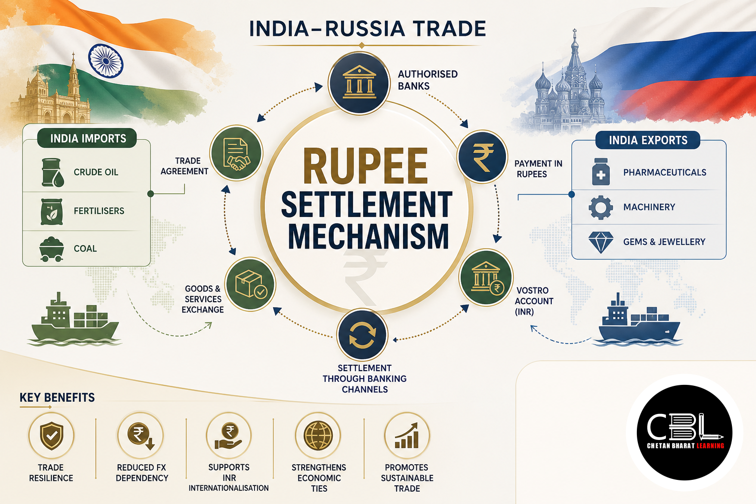 Rupee Settlement Mechanism: India-Russia Trade for UPSC