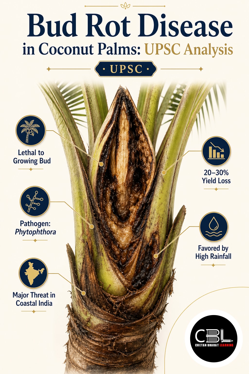 Bud Rot Disease in Coconut Palms: UPSC Analysis