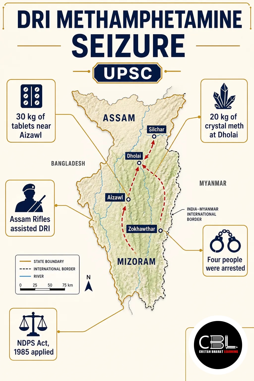 DRI methamphetamine seizure explained for UPSC aspirants